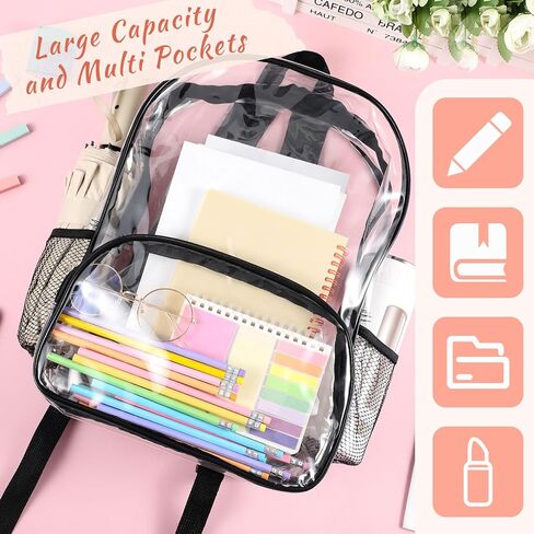 30 كمبيوترا صافية backpack bolk 15.7 بوصة chanced pvc pvc fracpags الكتب الشفافة كبيرة مضاد للماء ، انظر من خلال أكياس لاستاد التبرع غير الربحي. in Saudi Arabia