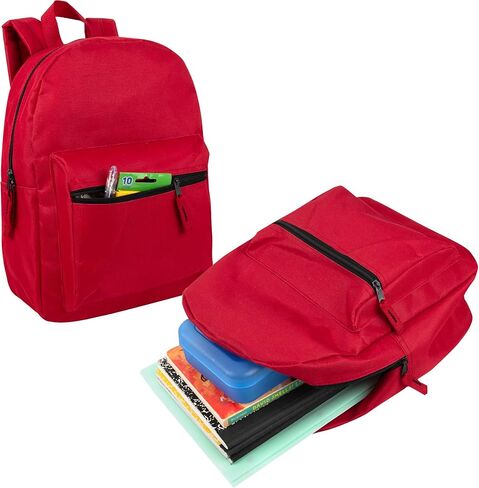 Trail maker Wholesale 15 Inch Kids Backpacks in Bulk With Padded Straps, 24 Pack Small Backpacks for Kids Bulk (12 Color Assortment #2) in Kuwait