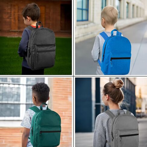 Trail maker Wholesale 15 Inch Kids Backpacks in Bulk With Padded Straps, 24 Pack Small Backpacks for Kids Bulk (12 Color Assortment #2) in Kuwait