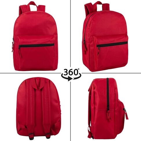 Trail maker Wholesale 15 Inch Kids Backpacks in Bulk With Padded Straps, 24 Pack Small Backpacks for Kids Bulk (12 Color Assortment #2) in Kuwait