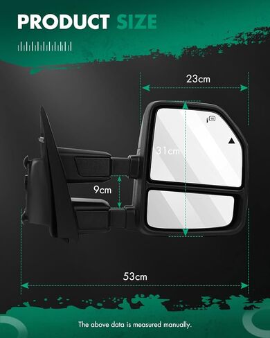 استبدال زجاج مرآة السحب المحدبة السفلية من SCITOO مع عدسة مرآة جانبية للسائق الأيسر والراكب الأيمن متوافقة مع 1999-2016 لفورد F250 F350 F450 F550 Super Duty 2000-2005 لـ Ford Excursion in Kuwait