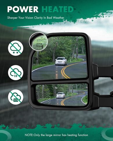 استبدال زجاج مرآة السحب المحدبة السفلية من SCITOO مع عدسة مرآة جانبية للسائق الأيسر والراكب الأيمن متوافقة مع 1999-2016 لفورد F250 F350 F450 F550 Super Duty 2000-2005 لـ Ford Excursion in Kuwait