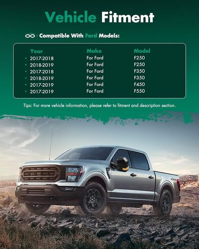 استبدال زجاج مرآة السحب المحدبة السفلية من SCITOO مع عدسة مرآة جانبية للسائق الأيسر والراكب الأيمن متوافقة مع 1999-2016 لفورد F250 F350 F450 F550 Super Duty 2000-2005 لـ Ford Excursion in Kuwait