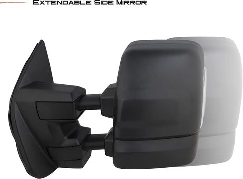 AKKON - Fit Titan 2017-2021 Power Towing Mirror w/Heated LED Turn Signal Puddle Light - Blind Spot Detection - Passenger + Driver Black in Kuwait