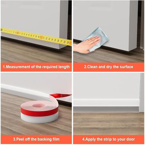 Weather Stripping Door Seal, 2 inch Silicone Door Weather Stripping Door Seal Strip, Side and Bottom Gaps Insulation Strip for Door Frame, Window(20ft) in Saudi Arabia