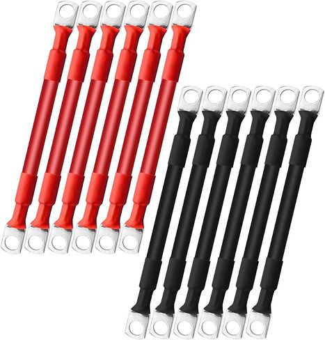 12PCS 2AWG Battery Cable with 5/16'' Terminal Blocks, 6 Red and 6 Black Cable Set for Solar RV Car Motorcycle, Thin Copper Power Inverter Wire Set in Saudi Arabia