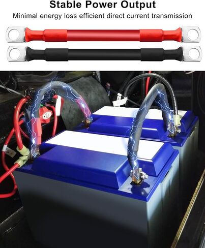 12PCS 2AWG Battery Cable with 5/16'' Terminal Blocks, 6 Red and 6 Black Cable Set for Solar RV Car Motorcycle, Thin Copper Power Inverter Wire Set in Saudi Arabia