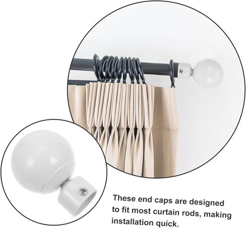 Angoily Curtain Rod End Caps Metal Finials for Living Room Drapes Stylish Home Decor Accessories in Saudi Arabia