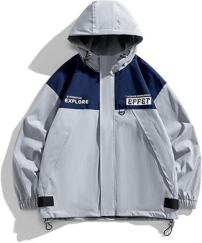 Lightweight Men's Jacket with Hood for Outdoor, Travel, Hiking, Windbreaker, Versatile, Stylish Design, Durable in Kuwait