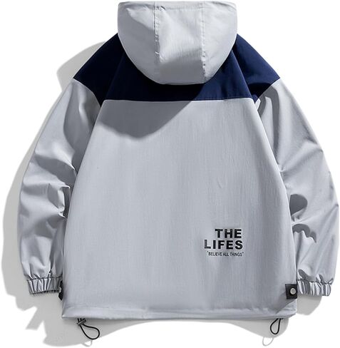 Lightweight Men's Jacket with Hood for Outdoor, Travel, Hiking, Windbreaker, Versatile, Stylish Design, Durable in Kuwait