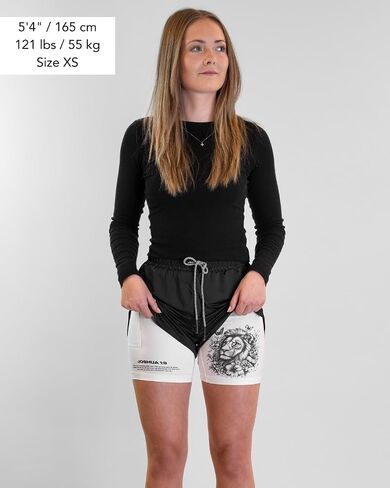 Christian Performance Shorts - Women's Gym & Sport Shorts with Pockets & Compression Liner, Bible Verse Activewear in Saudi Arabia