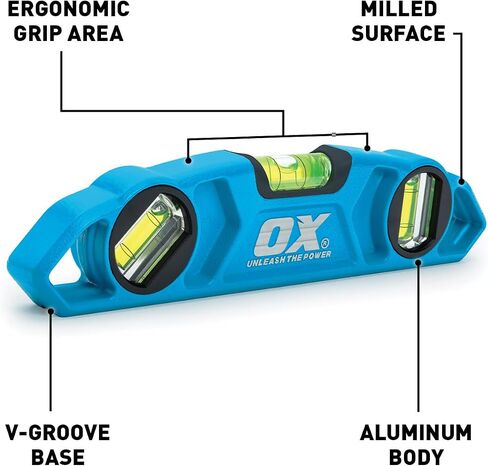 OX TOOLS Pro Torpedo Level المغناطيسي | 9 بوصة / 230 مم | مستوى Pro Mag | مستوى مغناطيسي 9 بوصة | مستوى بمغناطيس | مستوى الأنبوب |OX-P027625 in Kuwait
