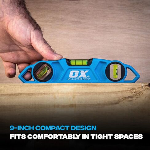 OX TOOLS Pro Torpedo Level المغناطيسي | 9 بوصة / 230 مم | مستوى Pro Mag | مستوى مغناطيسي 9 بوصة | مستوى بمغناطيس | مستوى الأنبوب |OX-P027625 in Kuwait