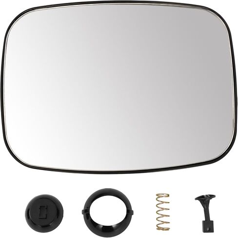 HECASA Hood Mirror Glass Compatible with 2008-2017 Freightliner Cascadia Convex Glass Wide Angle ABS Black Driver or Passenger Side 1 PC in Saudi Arabia