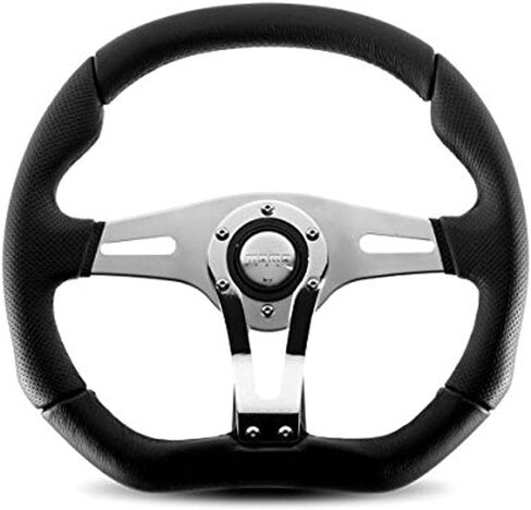 Momo TRK-R35BK0B Trek-R 350 mm Leather Steering Wheel, Black in Saudi Arabia