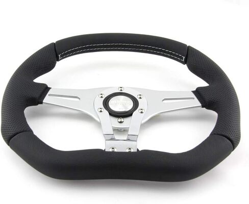 Momo TRK-R35BK0B Trek-R 350 mm Leather Steering Wheel, Black in Saudi Arabia
