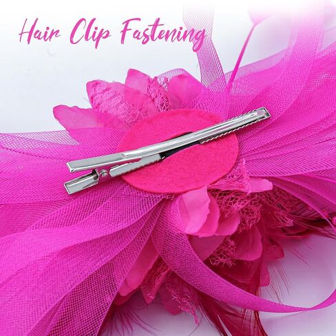 Women's Fascinators Feathers Mesh Ribbons Tea Party Hats with Headband and Clip Fascinator Hat (White) in Kuwait