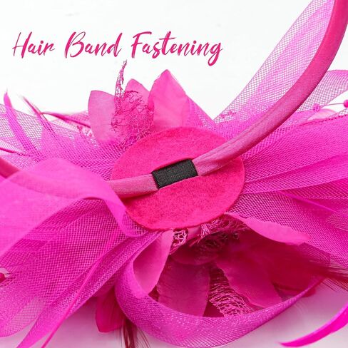 Women's Fascinators Feathers Mesh Ribbons Tea Party Hats with Headband and Clip Fascinator Hat (White) in Kuwait