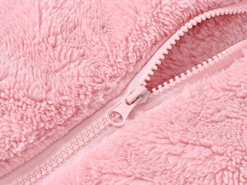 RKSTN Kids Fall Winter Coat Zip Up Fleece Jacket with Pockets Warm Plush Outwear Boys Girls Stand-Up Collar Cute Tops in Saudi Arabia