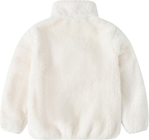 RKSTN Kids Fall Winter Coat Zip Up Fleece Jacket with Pockets Warm Plush Outwear Boys Girls Stand-Up Collar Cute Tops in Saudi Arabia