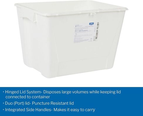 McKesson Prevent Pharmaceutical Sharps Container, Premium - PG-II, Non-Hazardous, Plastic, Vertical Entry, Rotating Lid - 8 gal, 13 in x 17 3/10 in x 13 1/2 in, 1 Count in Saudi Arabia