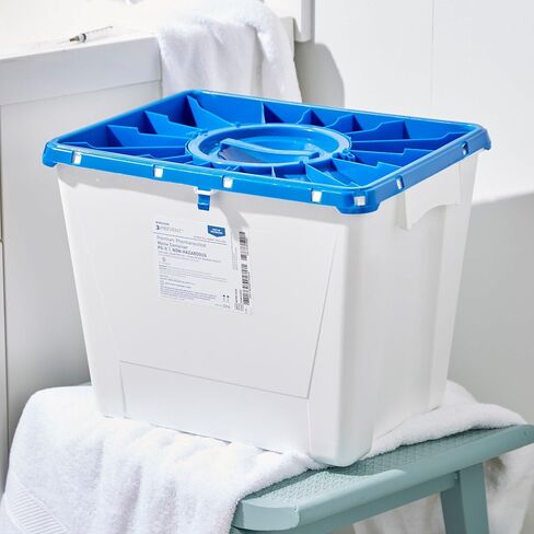 McKesson Prevent Pharmaceutical Sharps Container, Premium - PG-II, Non-Hazardous, Plastic, Vertical Entry, Rotating Lid - 8 gal, 13 in x 17 3/10 in x 13 1/2 in, 1 Count in Saudi Arabia
