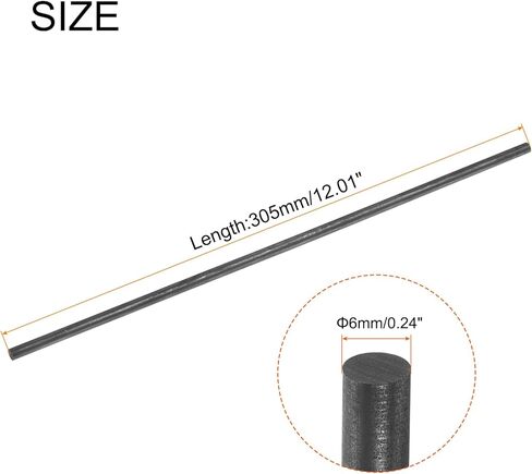 قضيب جرافيت من MECCANIXITY، قضيب اسطوانة تحريك الجرافيت، قضيب كربون 250 × 13 مم أسود للقطب الكهربائي، صب الذوبان، البوتقات، حزمة من 3 in Kuwait