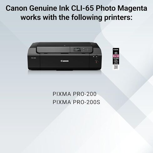 Canon CLI-65 Genuine Photo Magenta Ink Tank, Compatible with PIXMA PRO-200, and PIXMA PRO-200S Printers in Saudi Arabia