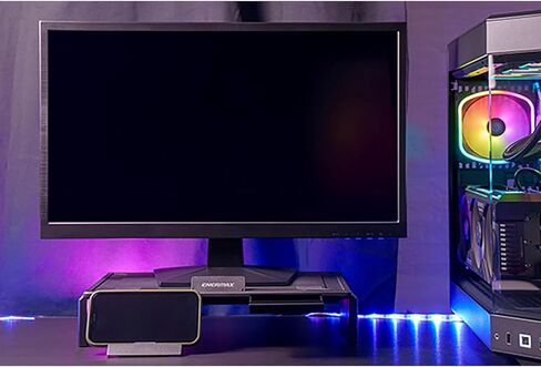 حامل كمبيوتر محمول للألعاب من إنرماكس، حامل كمبيوتر محمول 360 درجة قابل لضبط الارتفاع مع إضاءة RGB، حامل لأجهزة الكمبيوتر المحمولة من 10 إلى 17.3 بوصة، حامل كمبيوتر لوحي مع تهوية للمكتب، أسود (ELS001) in Kuwait