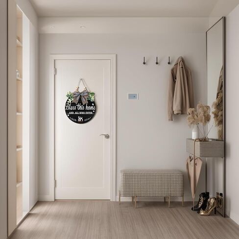 3D Bless This Home And All Who Enter Wooden front Door Signs for Home,Door Decorations Hanging,Christian Home Porch Wall Decor,Jesus Home Decor,Christmas New Home Gift,House Warming Gifts New Home in Saudi Arabia