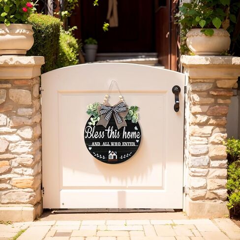 3D Bless This Home And All Who Enter Wooden front Door Signs for Home,Door Decorations Hanging,Christian Home Porch Wall Decor,Jesus Home Decor,Christmas New Home Gift,House Warming Gifts New Home in Saudi Arabia