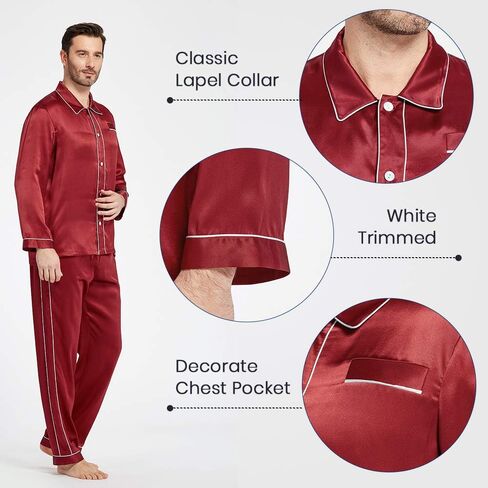 LilySilk Silk Pajamas Set for Men Christmas Most Comfortable Sleepwear in Saudi Arabia
