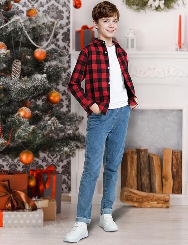 3 Pack Boys Long Sleeve Shirts Girls Cotton Crewneck T-Shirts Kids Basic Soft Long Sleeve Tees Top 5-13 Years in Kuwait