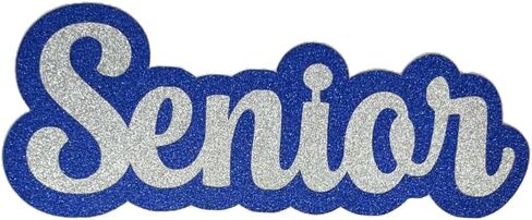 Senior Word Glitter Cut Out Die Cut Placard Embellishment for Prom, Homecoming, Graduation etc. (Silver/Purple, 3 Inch - 2 Count) in Kuwait