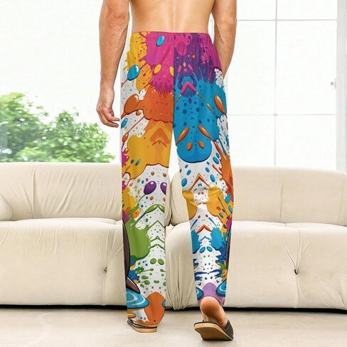 Men Women's Unique Pajama Dalmatian Dog Print Lounge Pants Wide Leg in Saudi Arabia