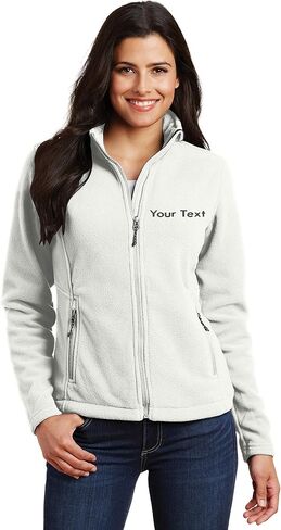 INK STITCH Ladies Custom Stitching Text Value Fleece Jackets - 12 Colors in Saudi Arabia