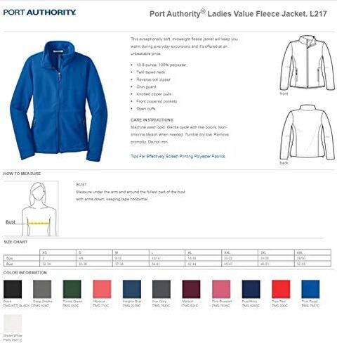 INK STITCH Ladies Custom Stitching Text Value Fleece Jackets - 12 Colors in Saudi Arabia