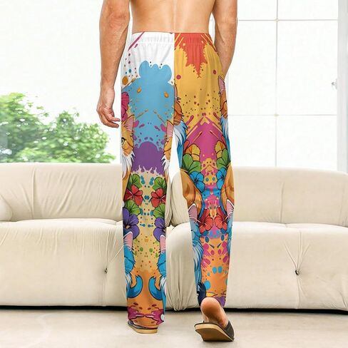 Men Women's Unique Pajama Dalmatian Dog Print Lounge Pants Wide Leg in Saudi Arabia