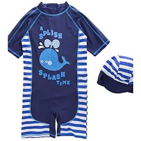 Kid Boys Chic Animals Printed One-Piece Rash Guard with Sun Hat 2pcs Swimsuit Pool Swimwear Beach Bathing Suit in Kuwait