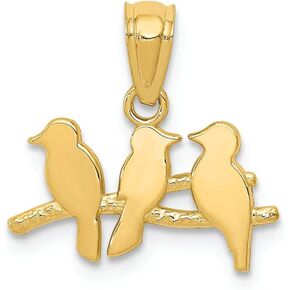 FJC Finejewelers 14k Yellow Gold Polished Three Birds On a Branch Charm in Kuwait