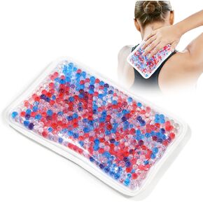Gel Beads Ice Pack Ice Bag with Strap-1 Pack Reusable Hot & Cold Pack Compress for Knee, Shoulder, Foot, Back, Ankle, Neck, Hip, Elbow, Wisdom Tooth-7.76''x4.93''(Blue) in Kuwait