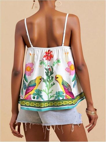 SOLY HUX Women's Tropical Floral Print Cami Top Spaghetti Strap Boho Vacation Summer Tops Camisole in Saudi Arabia