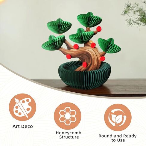 Party Decorations, Honeycomb Ornaments Fortune Tree, Desktop Ornaments Wealth Tree, Used for Holiday Party Indoor Home Decoration Office for Wealth Luck Best Gift Bonsai in Saudi Arabia