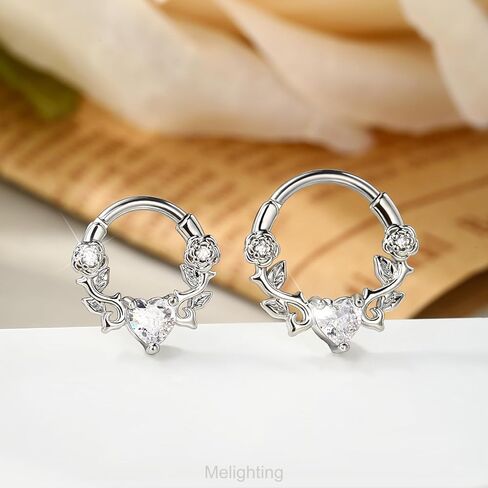 حلقة حاجز القلب Melighting 16g ، مجوهرات روز ديث ثقب ، 316L من الفولاذ المقاوم للصدأ كرمة الحاجز المجوهر in Saudi Arabia