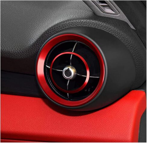 Car Interior Modification Accessories Fit for Alfa Romeo Giulia Stelvio 2015-2023 Aluminum Alloy Upgrade Decoration Accessories (red, Air Conditioning Outlet Ring 4pc/Set) in Saudi Arabia