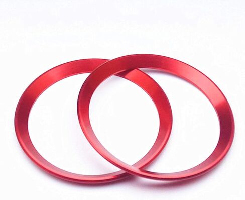 Car Interior Modification Accessories Fit for Alfa Romeo Giulia Stelvio 2015-2023 Aluminum Alloy Upgrade Decoration Accessories (red, Air Conditioning Outlet Ring 4pc/Set) in Saudi Arabia