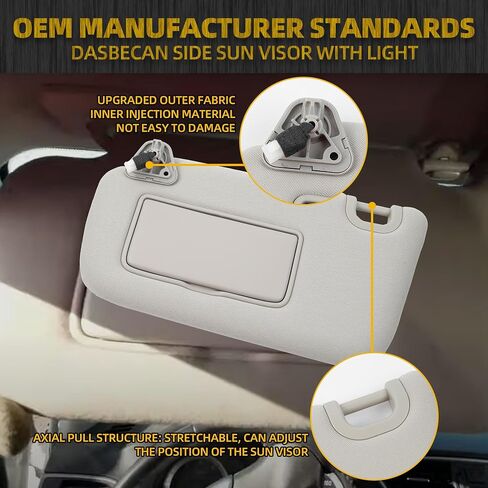 Dasbecan Driver Side Sun Visor w/O Light متوافق مع Nissan Sentra 2013 2014 2015 2015 2017 2018 2019 in Saudi Arabia