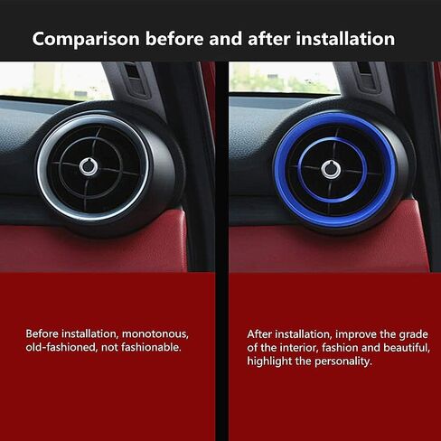 Car Interior Modification Accessories Fit for Alfa Romeo Giulia Stelvio 2015-2023 Aluminum Alloy Upgrade Decoration Accessories (red, Air Conditioning Outlet Ring 4pc/Set) in Saudi Arabia