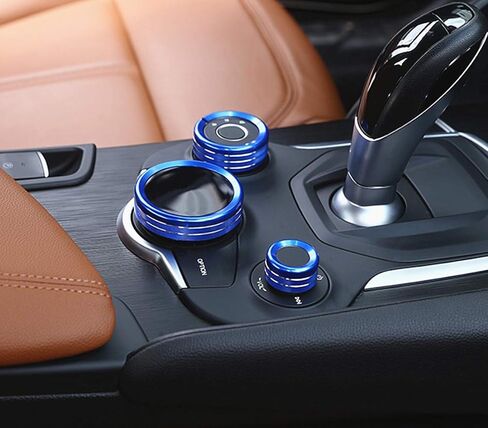 إكسسوارات تعديل السيارة الداخلية مناسبة لـ Alfa Romeo Giulia Stelvio 2015-2023 إكسسوارات زخرفة ترقية سبائك الألومنيوم (Red ، Air Condition Ring 4pc/set) in Kuwait