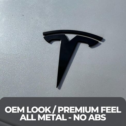 Tesla Model Y Emblem Bundle Front Rear T Badge Matte Black Glossy Black Logo OEM Dual Motor Set Metal Decal Sticker with 3m Adhesive Juniper (Matte Black) in Kuwait